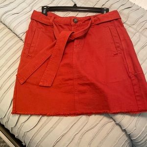 Anthropologie Denim raw hem skirt